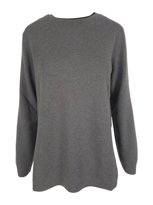 maglia donna con collo a cratere grigio La fileria | 57290-12857098